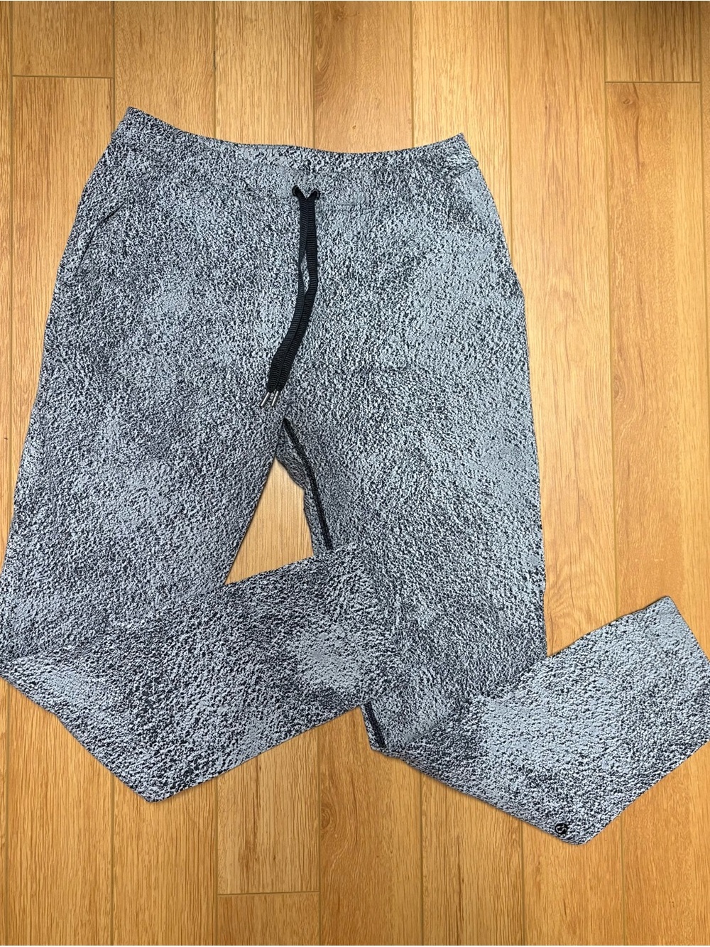 Lululemon Heathered Gray Track Joggers with Black Drawcord